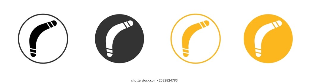 Boomerang Icon signo de contorno de Vector blanco y negro