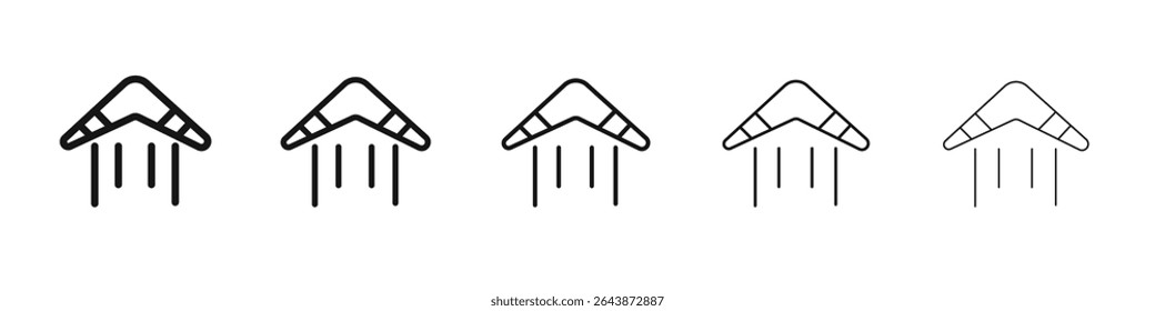 Boomerang Icon black and white vector sign