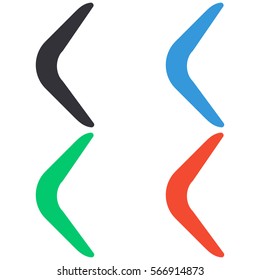 Boomerang icon - colored vector  set