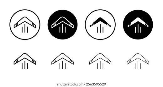 Boomerang Icon Flat outline fill set collection