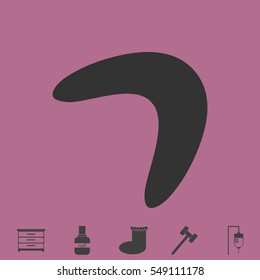 Boomerang icon flat. Simple vector grey pictogram and bonus symbol