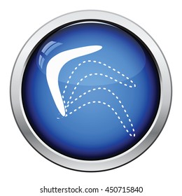 Boomerang  icon. Glossy button design. Vector illustration.