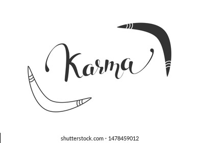 Boomerang Icon. Isolated Karma Logotype. Flat Vector Illustration.