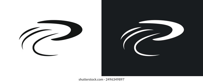 Boomerang Icon linearer Grafiksatz Vektor in Schwarz
