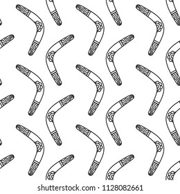 Boomerang Icon Seamless Pattern, Boomerang Vector Art Illustration