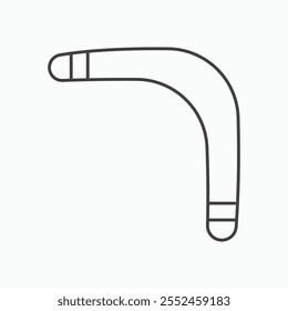 Bumerang-Symbol im Stil einer schwarzen dünnen Linie.