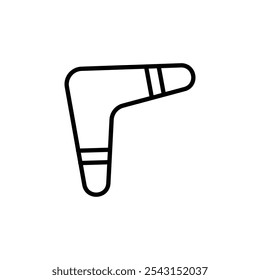 Conjunto de iconos de boomerang. versiones delineadas y rellenas sólidas.