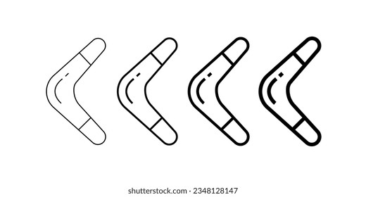Icono de Boomerang. Diseño delgado, ligero y audaz aislado en un fondo blanco