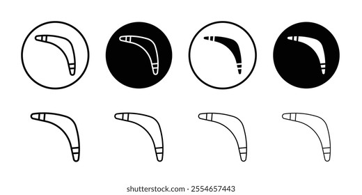 Boomerang icon Thin line vector illustration set