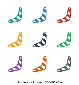 boomerang icon white background. Editable filled boomerang icon from baby. Trendy boomerang icon for web and mobile.