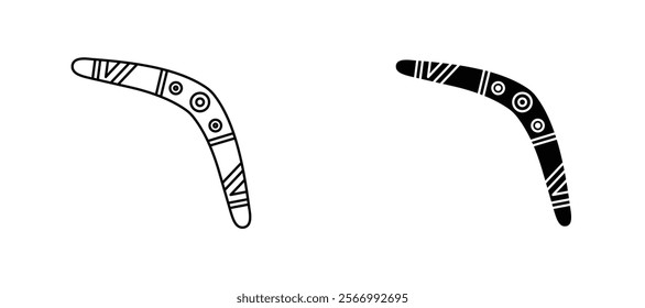 Boomerang icons in outline and fill. vector illustration for ui.