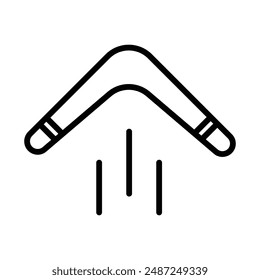 Boomerang linear logo mark in black and white