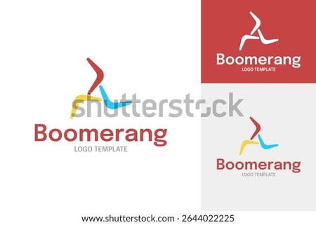Boomerang logo design template vector illustration