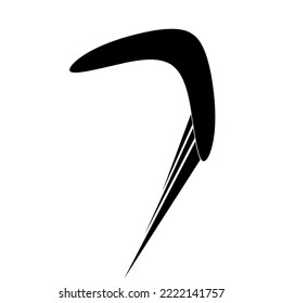 Boomerang Logo Icon With Speed Concept. Traditional Australian Hunting Gear In Black On A White Background. Great For Karma Logo And Cash Back.