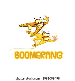 boomerang mascot fun and smile character