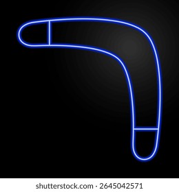 sinal de néon bumerangue, design moderno brilhante banner, tendência de design moderno colorido em fundo preto. Ilustração vetorial.