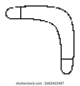 boomerang pixel icon, 8-bit. Isolated vector illustration.