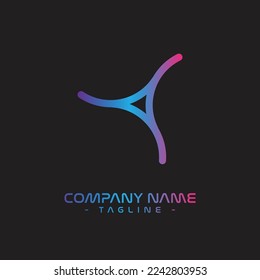 boomerang symbol logo, with gradient elegant concept