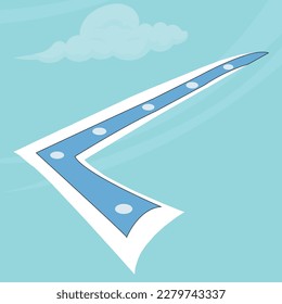 Vector boomerang. Dibujo vectorial boomerang para otros usos. boomerang en el fondo del cielo.
