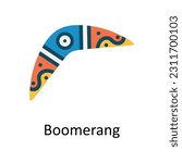 Boomerang Vector  Flat Icon Design illustration. Sports and games  Symbol on White background EPS 10 File