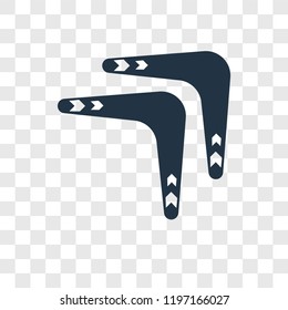 Boomerang vector icon isolated on transparent background, Boomerang transparency logo concept