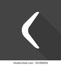 boomerang vector icon with long shadow