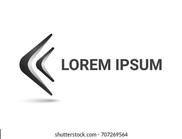 boomerang vector logo design template, angle icon, corner sign, curve symbol, vector illustration