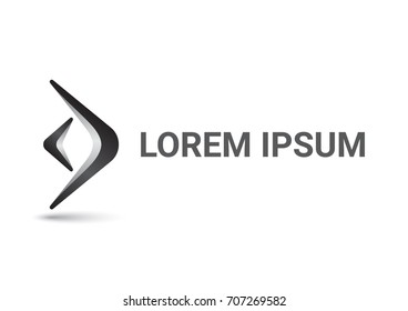 boomerang vector logo design template, angle icon, corner sign, curve symbol, vector illustration