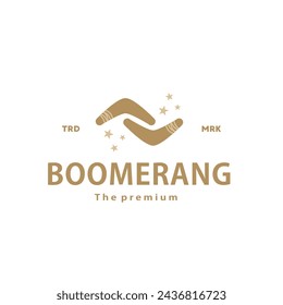 boomerang arma logo icono ilustración vectorial con estrella