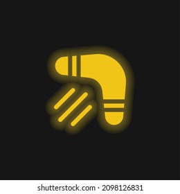 Boomerang yellow glowing neon icon