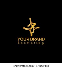 Boomerangs vector logo. Propellers icon