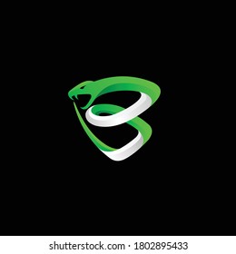 vector de serpiente boomslang, diseño de logotipo de letra B