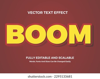 BoomText Effect Style, Bold Editable Text Effect Design Vactor.