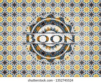 Boon arabesque style emblem. arabic decoration.