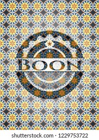 Boon arabic emblem. Arabesque decoration.