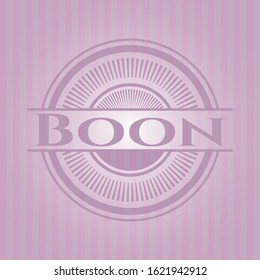 Boon badge with pink background. Vector Illustration. Detailed.