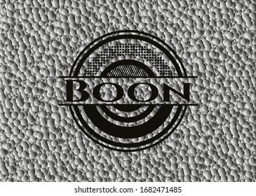 Boon black badge with grey bubbles background. Vector Illustration. Detailed.