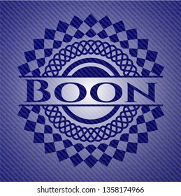 Boon emblem with jean texture