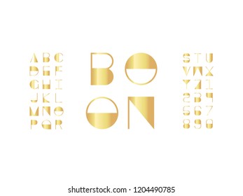 Boon font. Vector alphabet letters. Typeface design. 