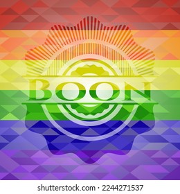 Emblema de los colores del lgbt Boon. Ilustración vectorial. Mosaico. 