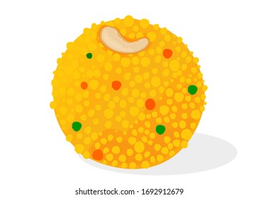 Boondi ladoo or bundi Ladoo Indian Sweets or Mithai Food Vector