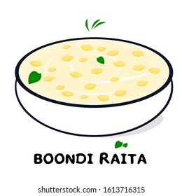 Boondi Raita Indian Rajasthani Food Vector