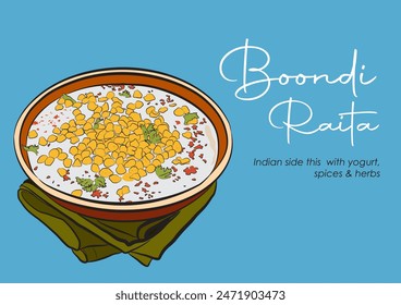 boondi raita indian Rajasthani Food Vector