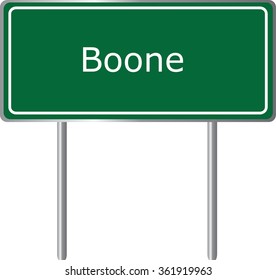 Boone , Colorado , road sign green vector illustration, road table, USA city