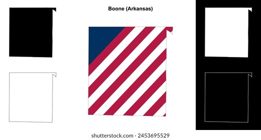 Boone County (Arkansas) outline map set