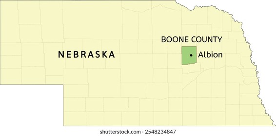 Boone County and city of Albion location on Nebraska state map