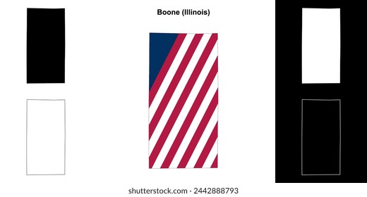 Boone county (Illinois) outline map set