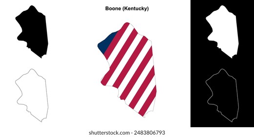 Boone County (Kentucky) outline map set