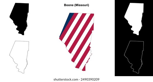 Boone County (Missouri) outline map set