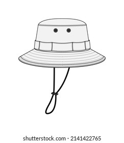 Boonie hat ( adventure hat ) template vector illustration 